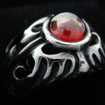 316L Stainless Steel Ring with Red CZ  - TR82